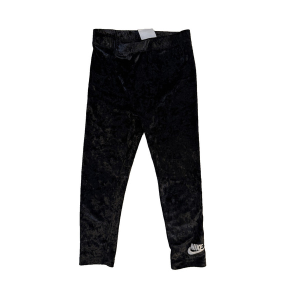 Nike Leggings Girls 4T Black Velvet Pants Youth 3-4 Years Toddler Stretch Active - Picture 1 of 3
